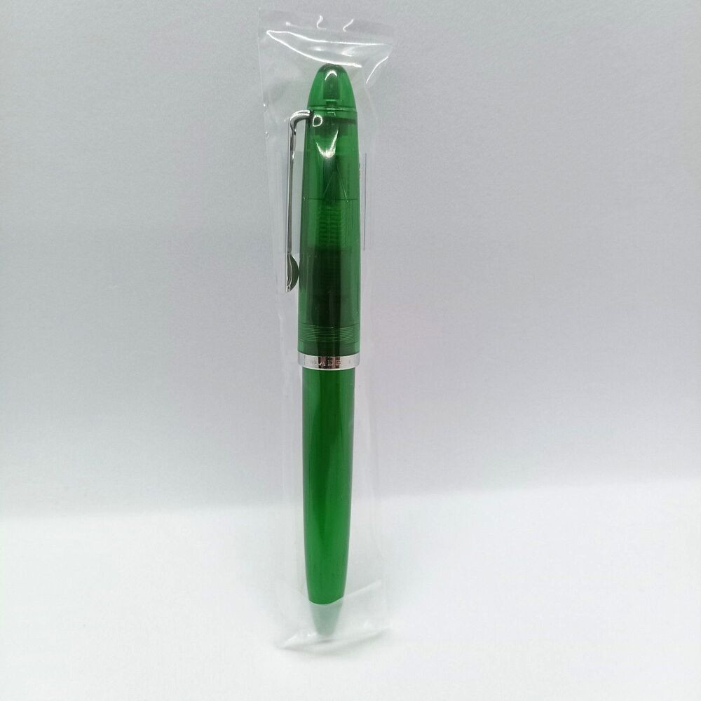 Transparent / clear,  green sailor fountain pen